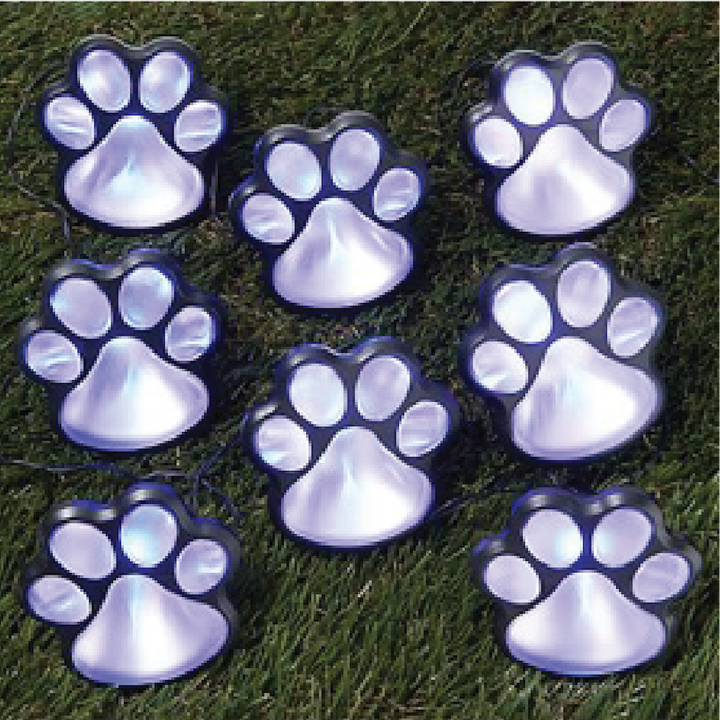 Solar Paw Print Lights - Blue