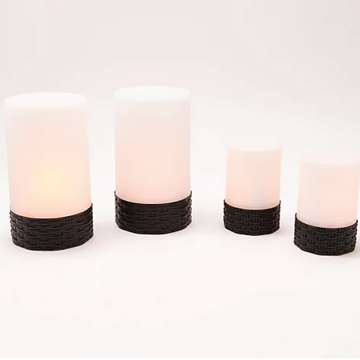 Rattan Lights - Black - Flickering Yellow