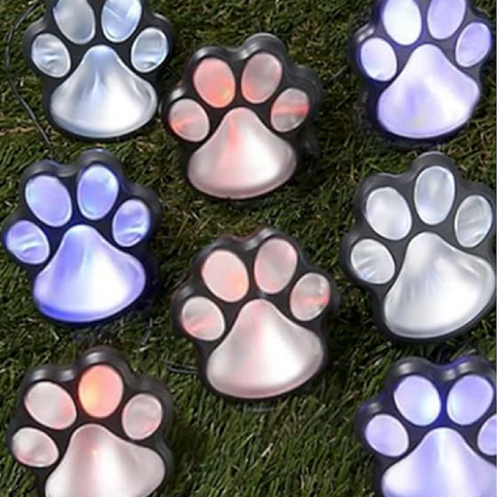 Solar Paw Print Lights - Americana